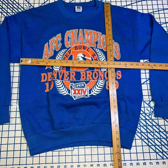 Denver Broncos 1989 AFC Champion Super Bowl XXIV Sweatshirt Logo 7 Size XL - Picture 8 of 8